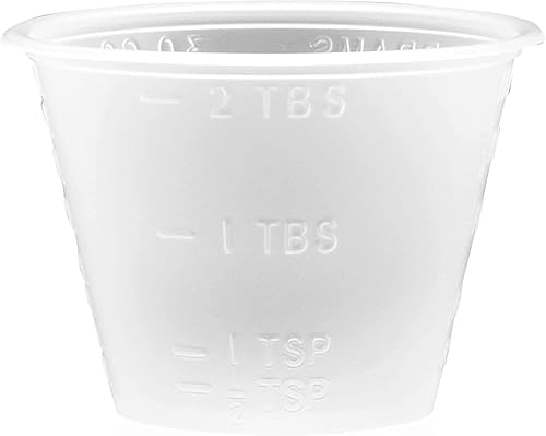 Plastic Medicine Cups 10,000 Small Disposable Graduated 1 OZ Measuring Cup  with Embossed Measurements in Tablespoons, Drams, CC's, ML and OZ for  Liquid & Dry Medication, Epoxy, Oils, Paint and Stain in