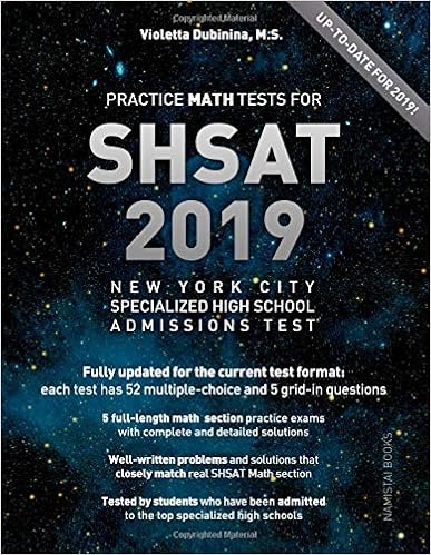 Practice Math Tests For SHSAT (Volume 1)