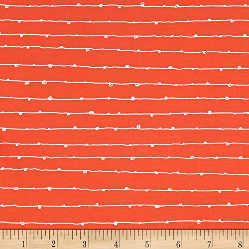 Kaufman Blueberry Park Loop Stripe Nectarine Fabric By The Yard