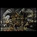 Northlight Large Creepy Haunted House Canvas Wall Art, Orange