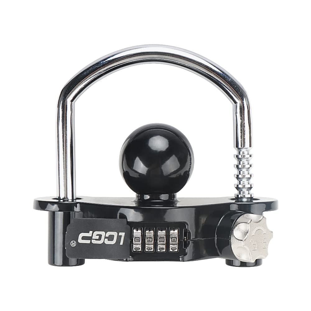 Photo 1 of LCGP Black Trailer Hitch Lock with Combination Lock, Fits 1-7/8,2 and 2-5/16 Inch Couplers,Adjustable Storage Security, Heavy-Duty SteelLPNPMEZ5520508

