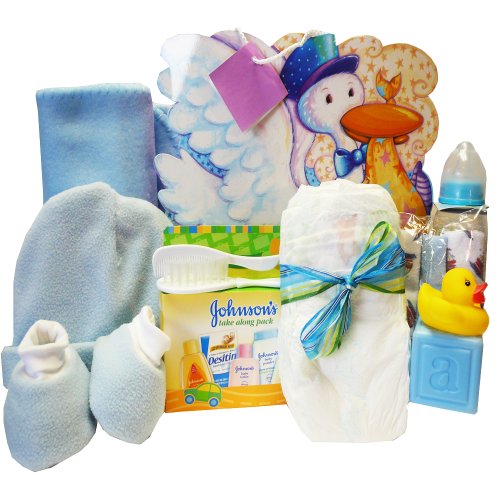 Look What The Stork Brought! Baby Gift Bag, Blue Boys