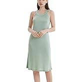 MOROUTLINE Mulberry Silk Nightgown Women’s Elegant Halter Neck Nightdress Sleeveless Sleepwear Tank Pajamas Dress Night Shirt