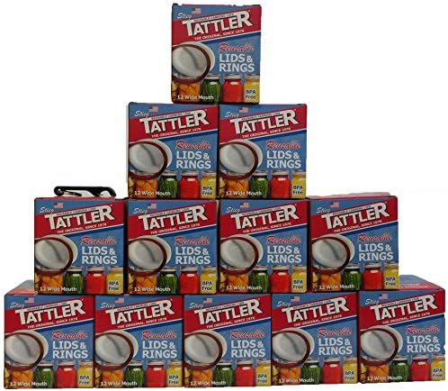 Tattler Reusable Wide Canning Lids and Rubber Rings 12 of 12 Pack