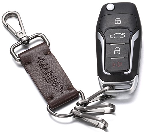 Marino Men's Genuine Leather Ratchet Dress Belt with Open Linxx Buckle, Enclosed in an Elegant Gift Box - Gunblack Silver Open Buckle W/Brown Design Leather - Custom: Up to 44" Waist