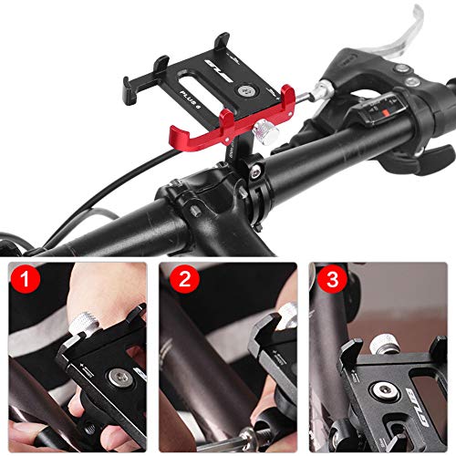 GUB PLUS 6 Road Fiets Mountainbike Mobiele Telefoon Houder Met 360 Graden Rotatie Zwart + Rood - Image 8
