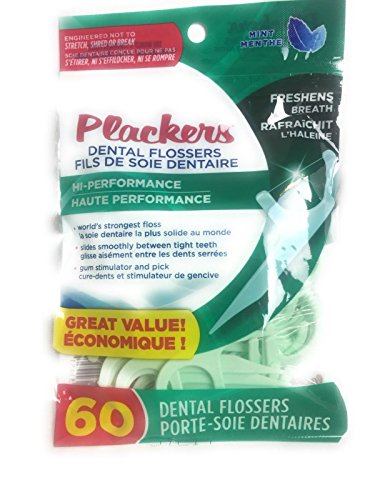 Plackers Hi-Performance Mint Flossers - 60 Ct