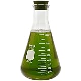 Corning Pyrex #4980-1L, 1000ml Narrow Mouth Erlenmeyer Flask with Rubber Stopper (Single)