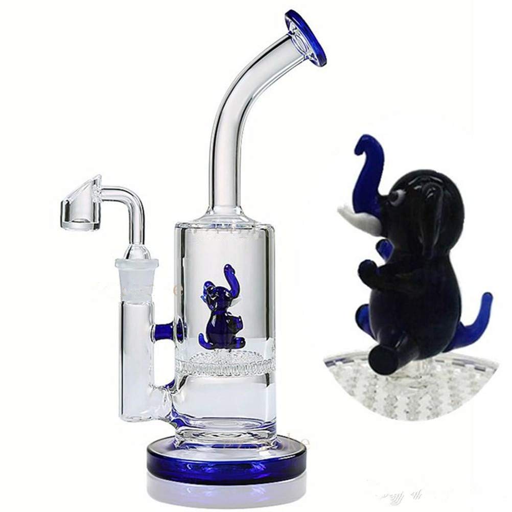Mosi Mimi Animal Glass Bong Octopus Water Pipes Bongs Thick Honeycomb Perc Pipe Bowl Quartz Banger Recycler Medium Bongs (Elephant)