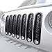 [Upgrade Clip in Version] ICARS Matte Black Mesh Grill Insert Jeep Grille Guard For 2007-2015 Jeep Wrangler JK Unlimited Rubicon Sahara - 7PCS