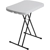 LIFETIME 80251 Adjustable Folding Laptop Table TV Tray, 26 Inch, White Granite