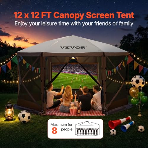 VEVOR 12x12 Pop-Up Screen Gazebo Review: Portable Camping Shelter with Wind Cloths image 26