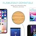 Wireless Charging Pad, Qi Phone Charger, Compatible With iPhone X, 8 Samsung Galaxy Smartphones, Fast Cordless Charging Pad, Bamboo Wooden Slim Flat Disk, Anti-Slip Wood Design, Sleep Friendly Light