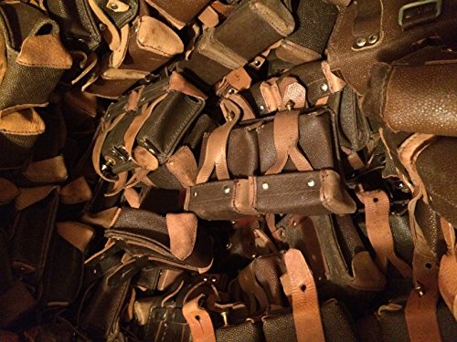 2 Pack Original Russian Military Surplus Mosin Nagant M38 M44 91/30 1891 91 30 7.62x54 Leather Ammo Pouches W/Free Rem Oil Wipe - Thumbnail 5