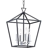 Maxim Abode-Four Light Chandelier-12 Inches Wide by 18 inches high-Textured Black/Polished Nickel Finish -Traditional Insta