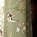 pureaqu Birds Floral Pattern Curtain Panels Grommet Top Curtains for Living Room Printed Country Retro Style Bedroom Window Drapes for Dining Room Kitchen 1 Panel Green W39 x H63 Inch