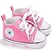 SOFMUO Unisex Baby Girls Boys High Top Ankle Canvas Shoes Soft Sole Toddler First Walker Infant Sneaker Newborn Crib Shoes(Pink,0-6Month)