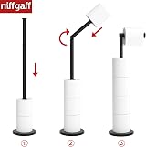 Niffgaff Free-standing Toilet Roll Holder Stainless Steel Matte Black view 4