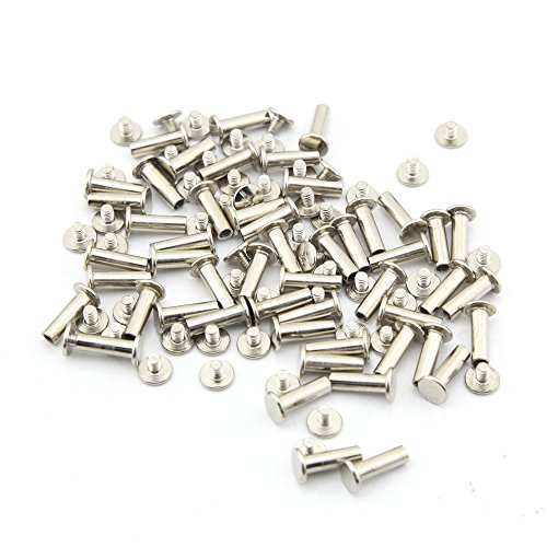 Owfeel 50pcs M5x20mm Binding Screw Posts Nickel Chicago Screws Rivets