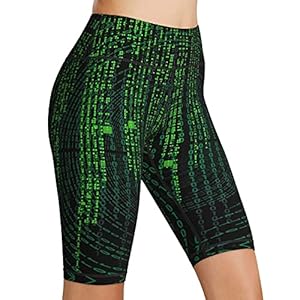Inaayayi Hoge Taille Yoga Shorts Matrix Cijfers Creatieve Groene Vrouwen Biker Shorts Tummy Controle Fitness Atletische…