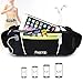 FREETOO Running Belt, Running Waist Pack Bounce Free Waist Pouch Exercise Workout Belt for Women&Men, Ideal for Apple iPhone 8/7/6s/6 (Black&Green) (Slim)
