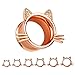KUBOOZ(1 Pair Cute Rose-gold Kitten Ear Plugs Tunnels Gauges Stretcher Piercings 2g to 1 inch 25mm