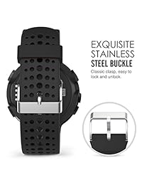 MoKo, banda ajustable de silicona suave, repuesto de correa para Garmin Forerunner 235 Negro y negro