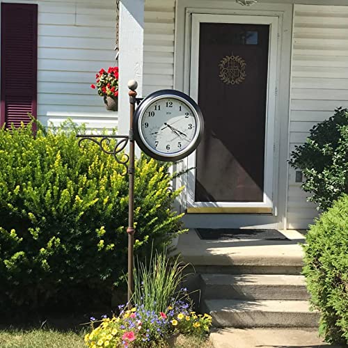 BEW Large Outdoor Clock for Patio, 18 Inch Retro Waterproof Outdoor