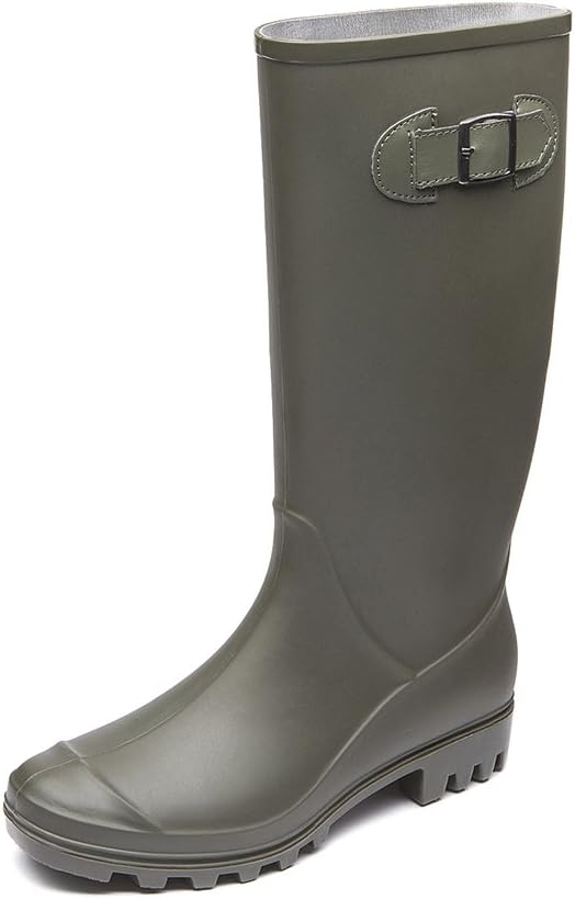 DKSUKO Womens Wellies Wellington Boots Waterproof Field Boots with Buckle for Ladies