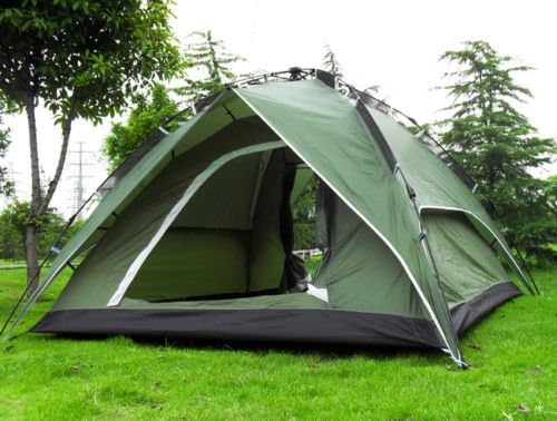 NEW 3-4 Person Green Double layer Waterproof Family Camping Hiking Instant Tent