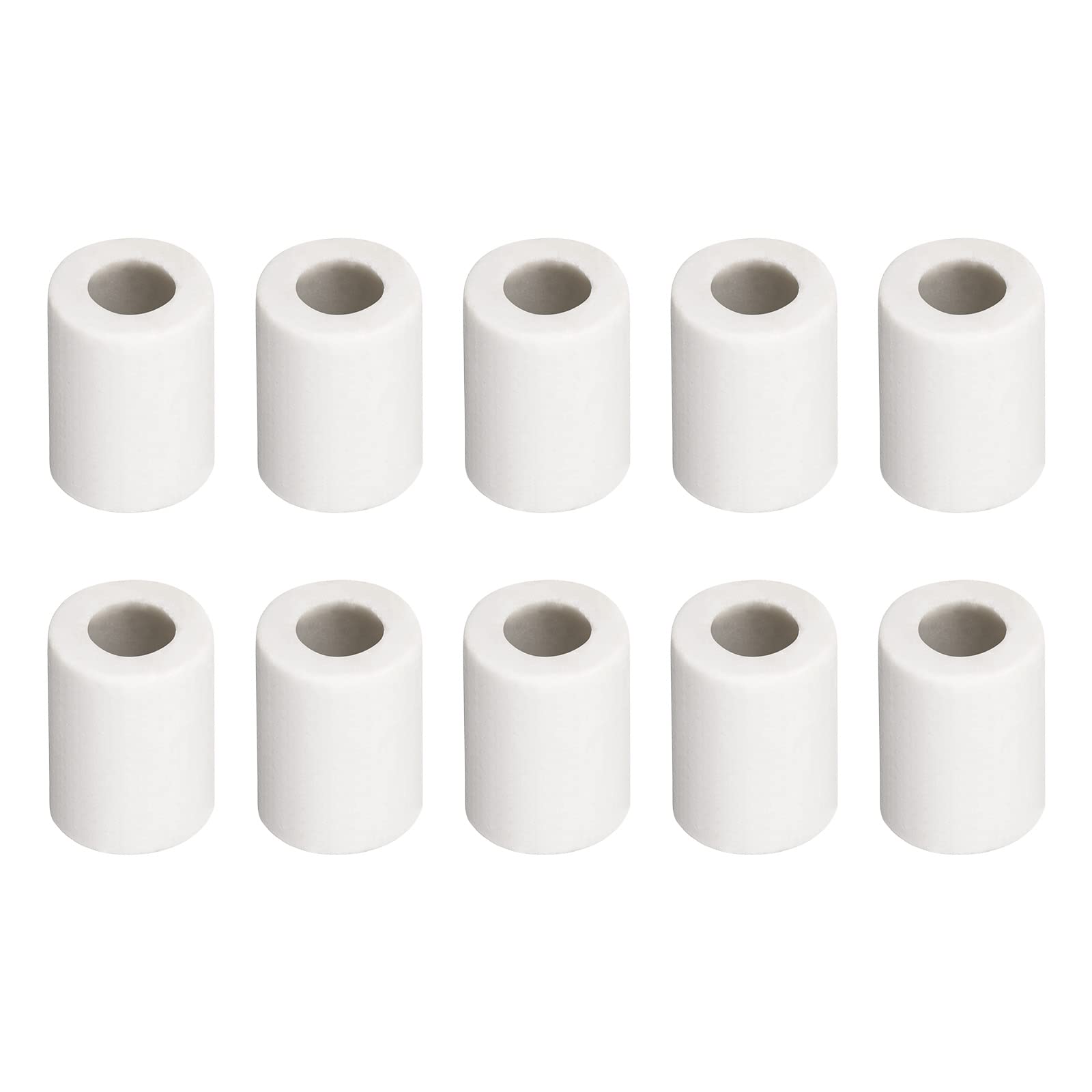 Rebower Ceramic Tube Wiring Insulated Ceramic Tubing [for Cable Bundle Heat Insulation Protection] - 50 Pcs / 4mm x 7mm x 10mm