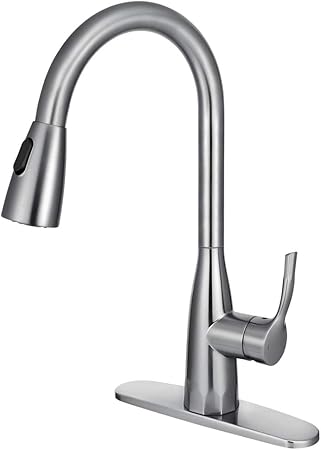 Boharers Kitchen Faucet With Sprayer Spray Stream Brushed Nickel