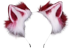 VIGVAN KYC Animal Ears Kawaii Plush Cat Ears Hair Clip Headdress Halloween Cosplay