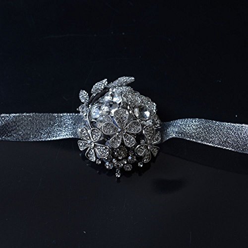 S_SSOY Bridesmaid Crystal Rhinestone Wrist Corsage Wristband Girl Bridal Bride Wrist Flower Corsage Flowers for Wedding Prom Homecoming Party Decor Pack of 1