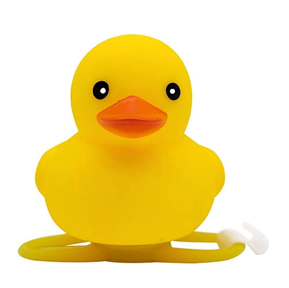 Wisfun Kids Bike Horn Duck, Cute Duck Bicycle Lights Bell Squeeze Horn for Toddler Children Adults Rubber Duck Helmet Toys Gift (N0.8)
