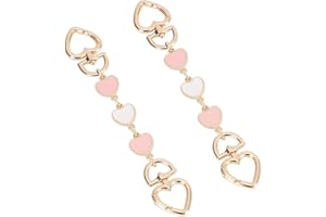 PYIDI Purse Extender Chain,Purse Strap Extender, Chain Strap for Purse, Bag Strap Extender, Purse Chain Extender, Chain Purse Strap,Extender Purse Strap, Chain Bag Extender Strap(Pink-White Heart 2PCS)