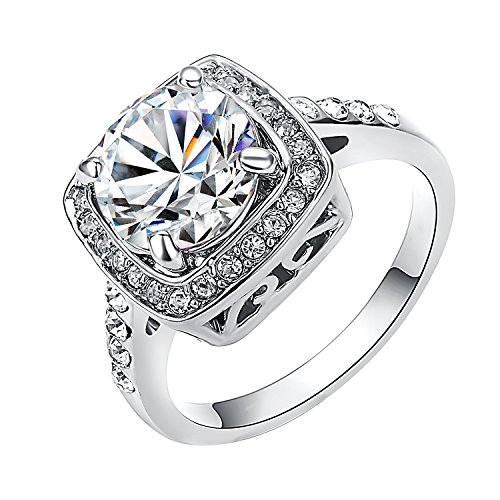 Yoursfs crystal cocktail ring ladies 18ct white gold pl…