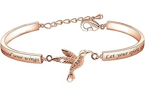 HOLLP Humming Bird Charm Bracelet Humming Bird Lover Gift Spread Your Wings & Let Your Spirit Soar Bracelet
