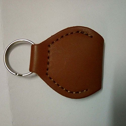 Guitar Picks Holder Case Genuine Leather Guitarra Plectrum Case Bag Keychain Shape Brown by Elrido
