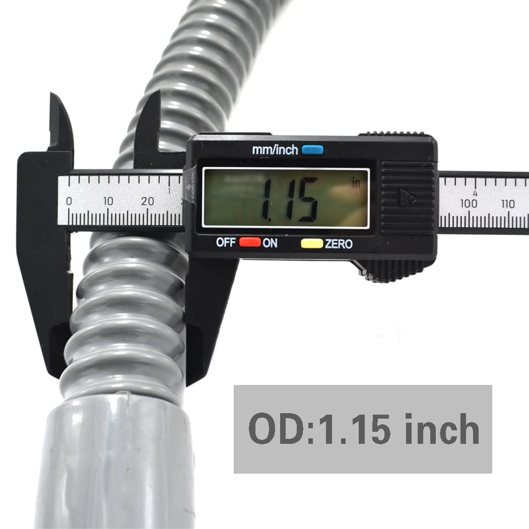 Universal Washing Machine Drain Hose - 6 Ft Discharge Hose with Long Hook - Corrugated and Flexible Washing Machine Hose Drain Replacement with Clamp