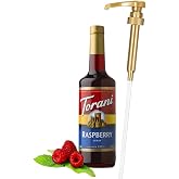 Syrup Pump Dispenser + Torani&reg; Raspberry Syrup, 25.4 oz - Coffee Syrup Pump &amp; Flavoring Bundle