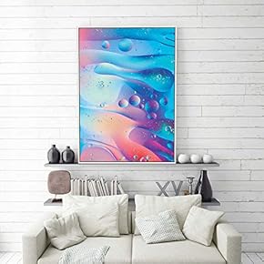 Framed Canvas Home Artwork Decoration Golden Abstract Style Canvas Wall Art for Living Room, Bedroom - 16x24 inches