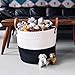 Alfie Sustainables Cotton Rope Basket (15? x 13?) - 100% Natural Decorative Woven Storage Basket Organizer with Leather Handles - for Living Room, Blankets, Toys, Laundry, Nursery, Baby Supplies