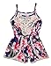 Newborn Baby Girls Floral Ruffle Lace Sling Short Romper Sleeveless Bodysuit (18-24M, Dark Blue)