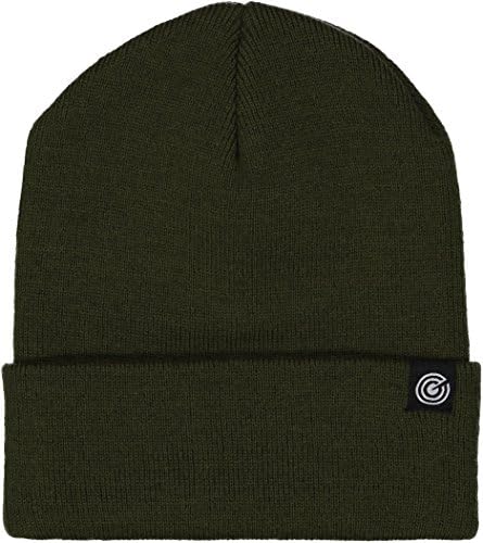 Cuffed Beanie - Warm Daily Beanie Hat with Foldover Cuff - Stylish Winter Colors,Forest Green,One Size