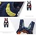 KIDSCOOL SPACE Baby Boy Girl Jean Overalls,Toddler Denim 3D Monkey Dungarees Pants,Blue,12-18 Months
