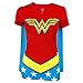 DC Comics Wonder Woman Glitter Juniors Red V-neck Cape Tee (Small)