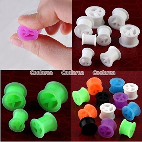 0g-9/16"_Peace_Sign_Flexible_Silicone_Flared_Ear_Tunnel_Plugs_Expander_Stretcher