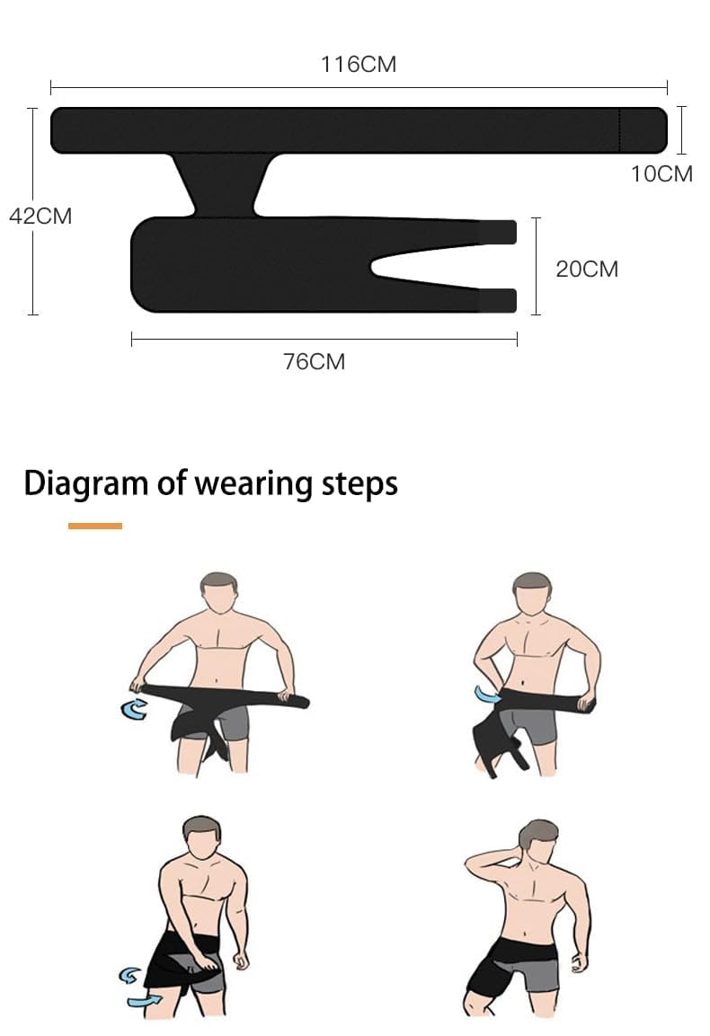 Healthy Lab Co Sciatica Brace, Ortho-Wrap Hip Brace Original Quality, Hip Brace for Sciatica Pain Relief, Groin Thigh Sleeve Hip Support Wrap, Wrap Hip Brace for Men Women (Black)