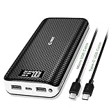 Portable Charger,24000mAh Power Bank EMNT 2.4A Quick Charge 2.0 Compact USB Type C Port External Battery Pack Compatible Smartphones,iPhone X iPhone 8,Ipad,Samsung Galaxy S8,Tablets and More-Black